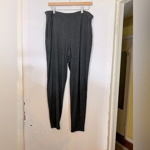 Eileen Fisher Italian Yarn Relaxed Stretch Pants Charcoal Gray Elastic Waistband
